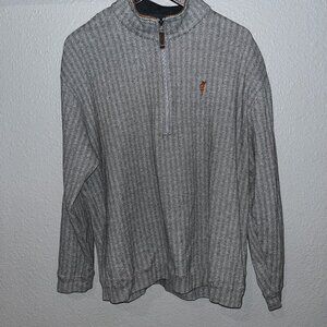 PEBBLE BEACH SPANISH BAY STRAIGHT DOWN 1/4 Zip Herringbone GOLF Sweater Jacket